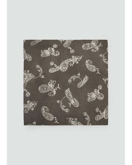 Mango Gray Printed Scarf for men