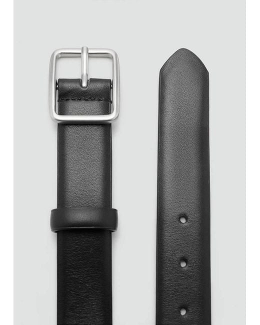 Mango Black 100% Leather Belt for men