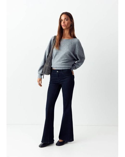 MANGO TEEN Blue Flared Rinse-Wash Jeans