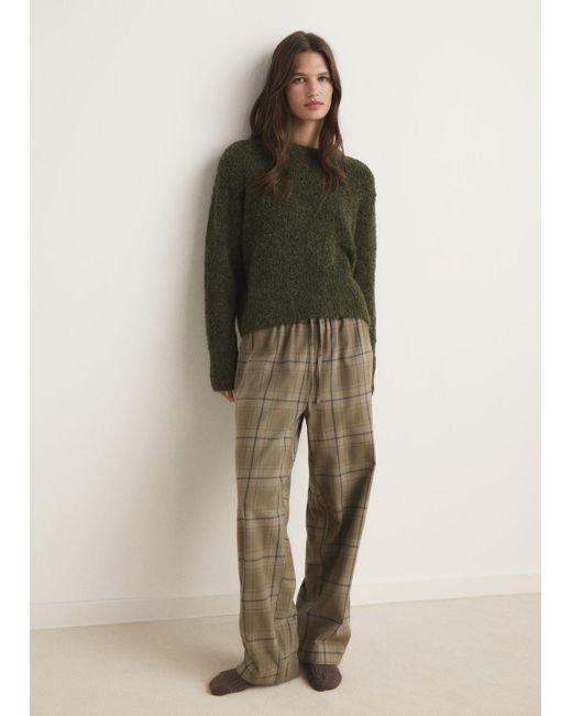 Mango Natural Round-Neck Bouclé Sweater