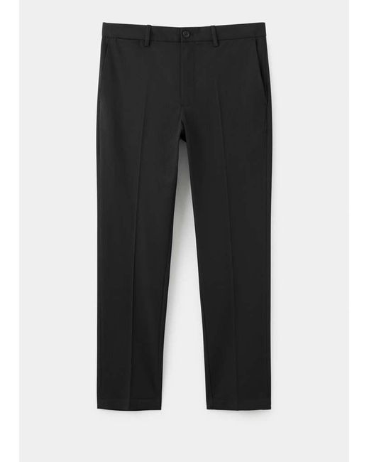 Mango Black Bologna Cropped Slim-Fit Trousers for men