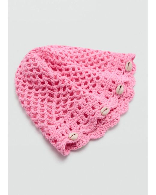 Cappellino crochet di Mango in Pink