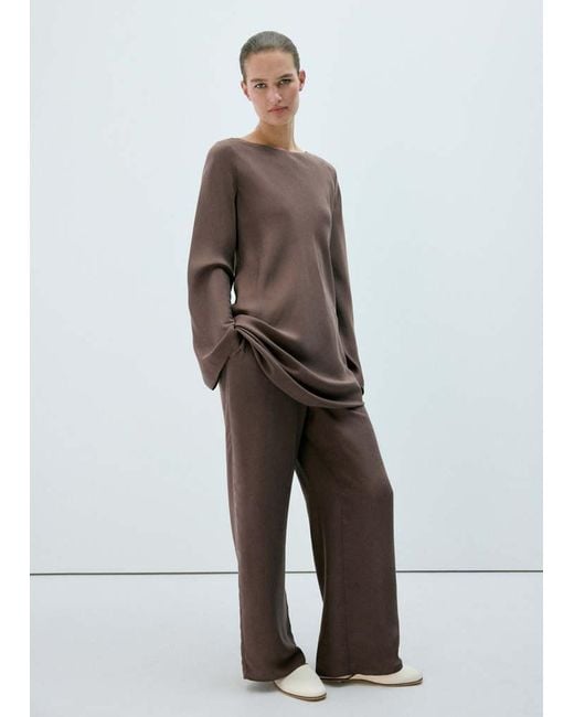 Mango Brown 100% Silk Nightdress