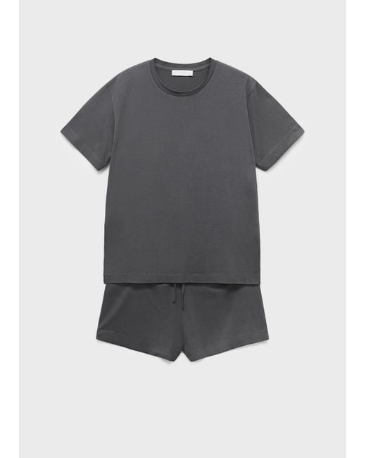 Mango Multicolor Cotton Two-Piece Short-Sleeved Pyjamas
