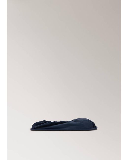 Mango Blue Ruched Toe Slipper With Printed Interior