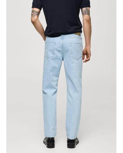 Mango Blue Regular Fit Cotton Jeans Berto Light for men