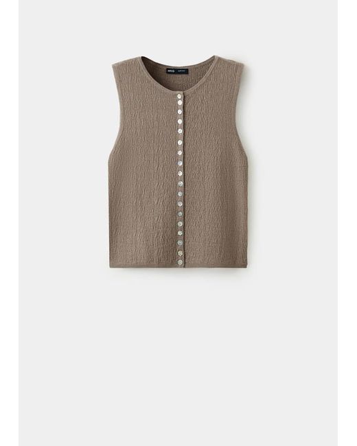 Mango Natural Top With Combined Texture Buttons