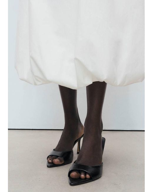 Mango Gray Pointed Heel Sandals