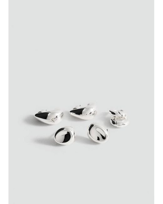 Mango Metallic Combined Earring Set