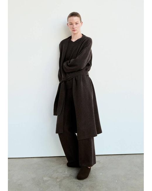 Mango White Long Knitted Robe