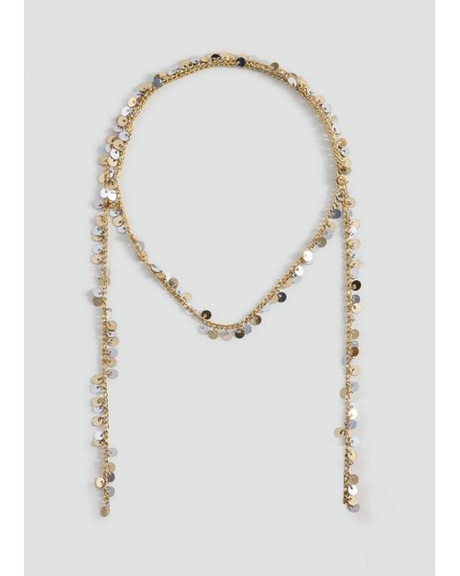 MANGO TEEN White Sequin Chain Necklace