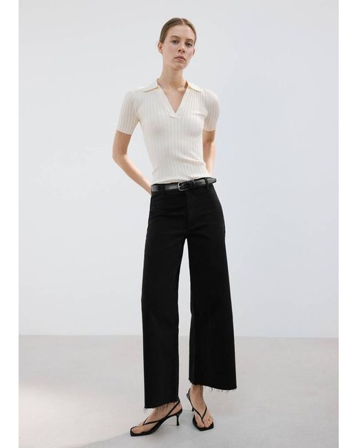 Mango Blue Catherin Culotte High-Rise Jeans