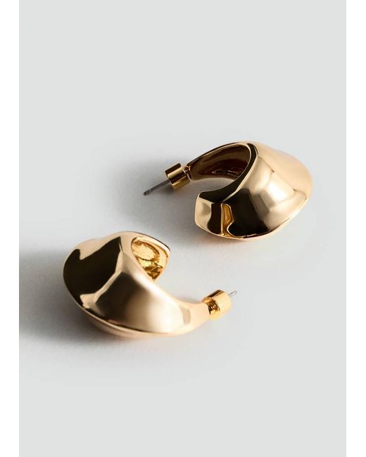 Mango Metallic Moon Volume Earrings