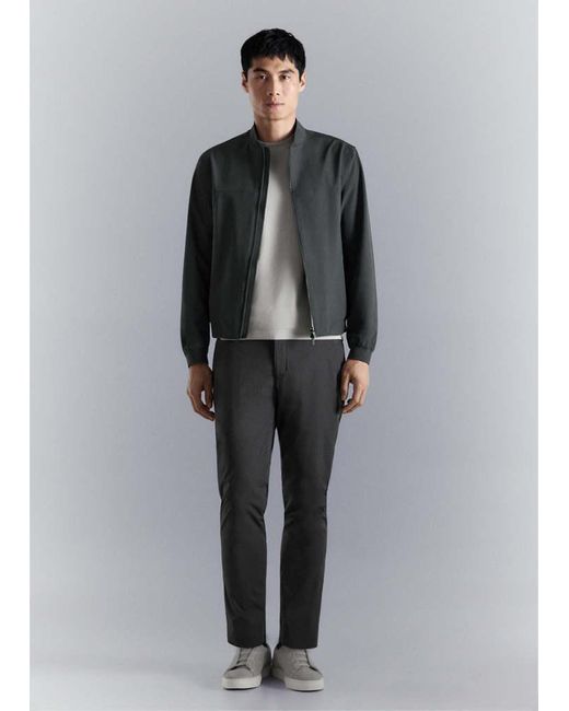 Mango Gray Water-Repellent Bomber Jacket for men