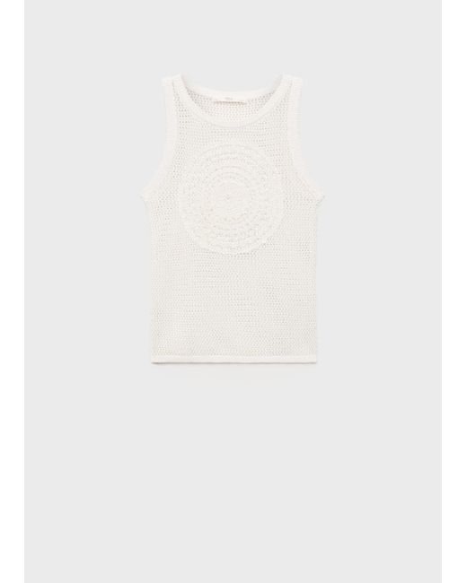 Mango Natural Cotton Crochet Top