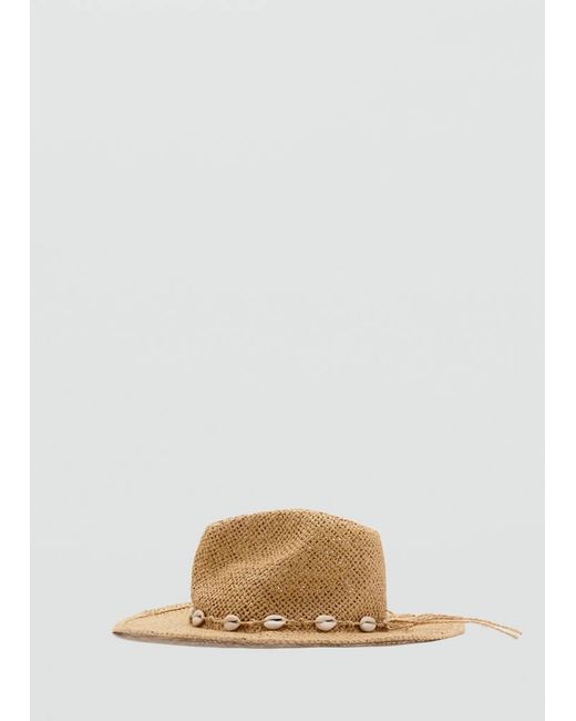 Mango Natural Fibre Hat With Shells