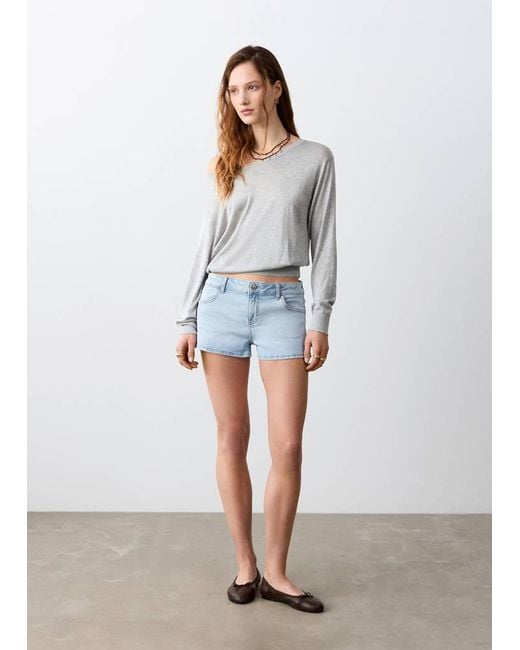 MANGO TEEN White Micro Fit Low Waist Shorts