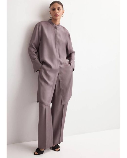 Mango Pink Straight Mid-Rise Trousers