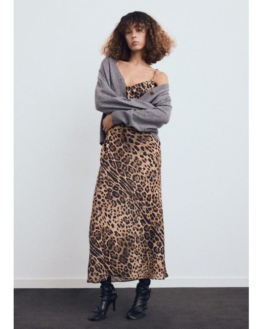 Mango White Leopardenkleid Mit Offenem Rücken