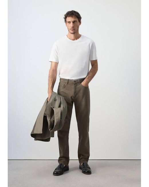 Mango White Bob Regular-Fit Jeans for men