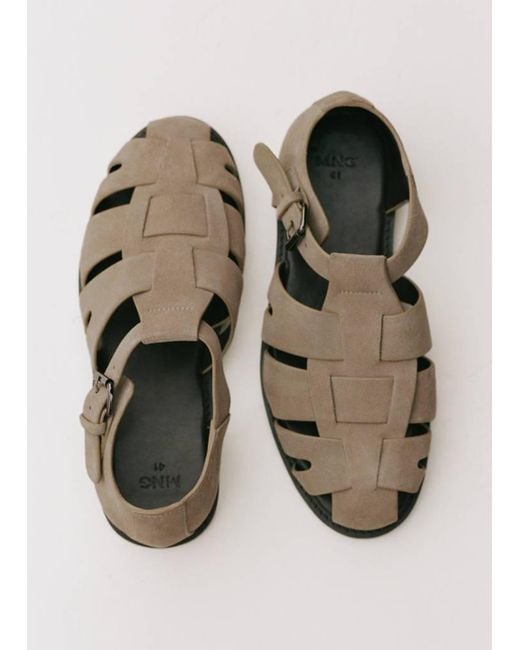 Mango Brown Suede Leather Cangrejera Sandal for men