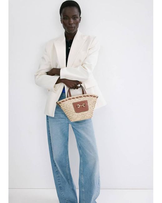 Mango White Small Natural Fibre Basket