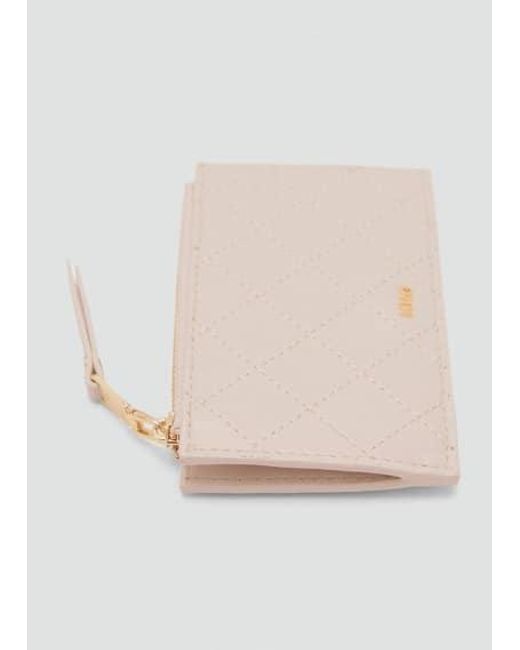 Mango Natural Card Holder With Decorative Stitching Off