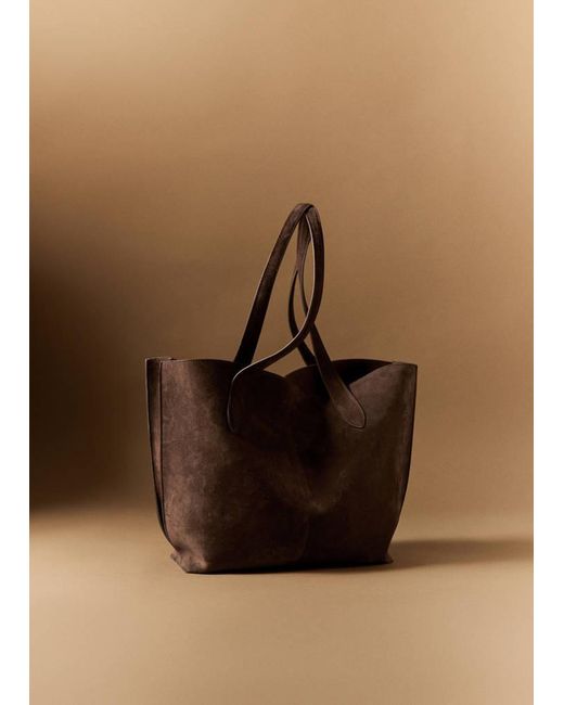 Mango Brown Suede Shopper Bag