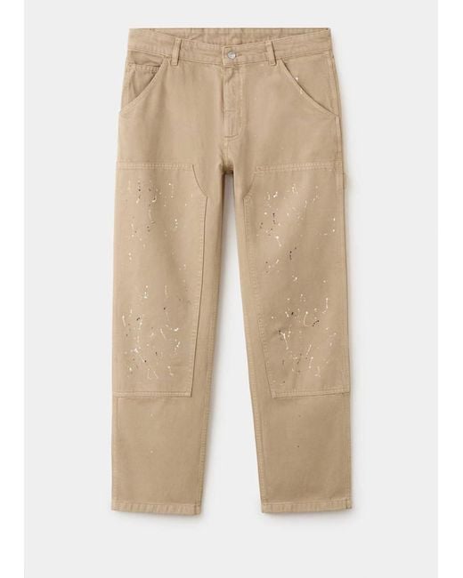 Mango Blue Regular Fit Splatter Effect Jeans for men