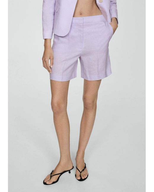 Mango Pink 100% Linen Straight Shorts Light/pastel
