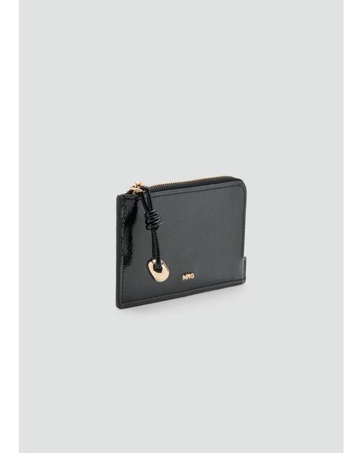 Mango Black Mini Beaded Card Holder