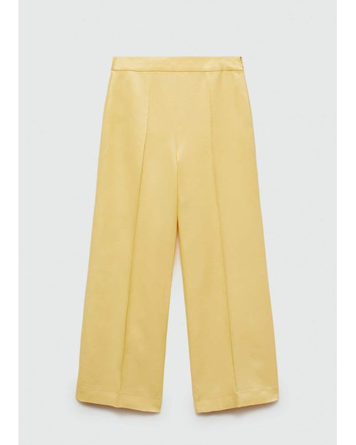 Mango White Flare Pants With Pleated Detail Pastel