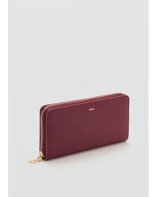 Mango Purple Saffiano-Effect Wallet
