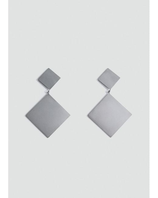 Mango Gray Geometric Pendant Earrings