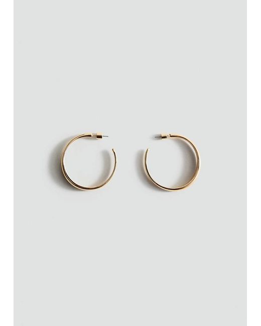 Mango Metallic Thin Hoop Earrings