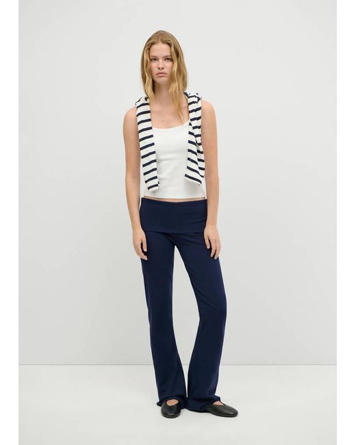 MANGO TEEN Blue Fold-Over Waist Leggings