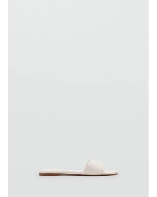 Mango Natural Flat Leather Sandal
