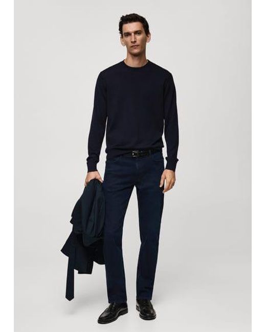 Mango 100 Wool Medium Knit Sweater Dark in Blue for Men Lyst UK