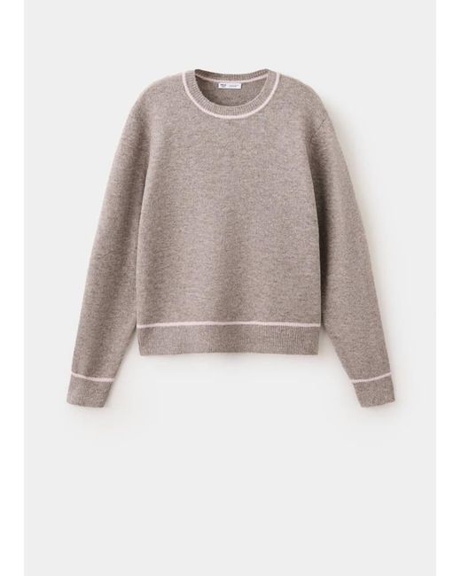 MANGO TEEN Natural Jersey With Contrasting Detail