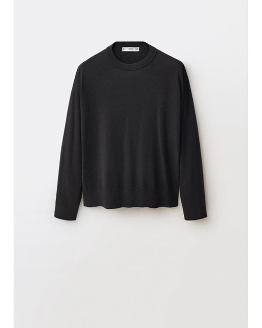 Mango Natural Wool-Blend Round-Neck Sweater