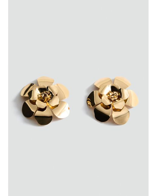 Mango Metallic Maxi Flower Earrings