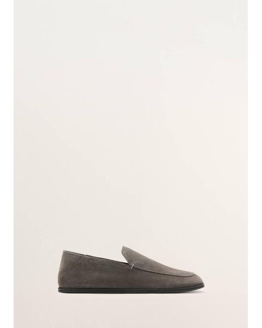 Mango Gray Suede Leather Loafers for men