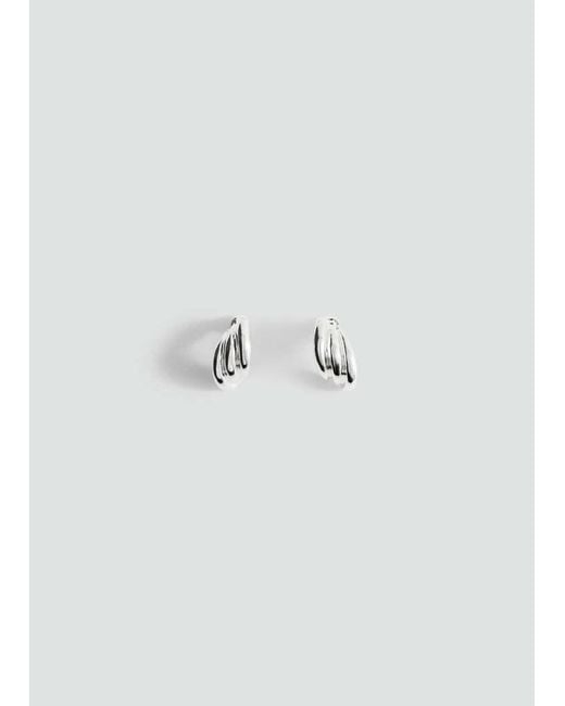 Mango Blue Embossed Semi-Hoop Earrings