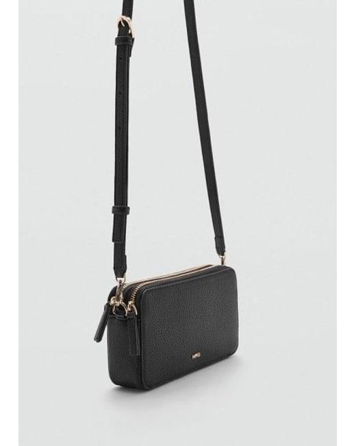 Black double zip cross body bag best sale