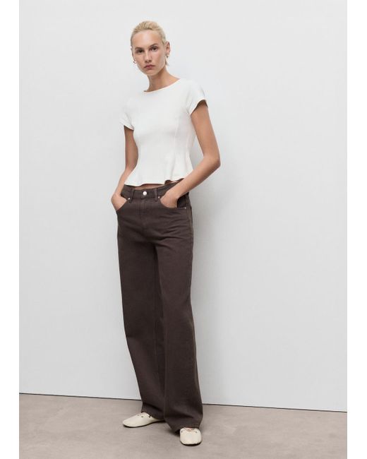 Mango White A-Linien Baumwoll-T-Shirt