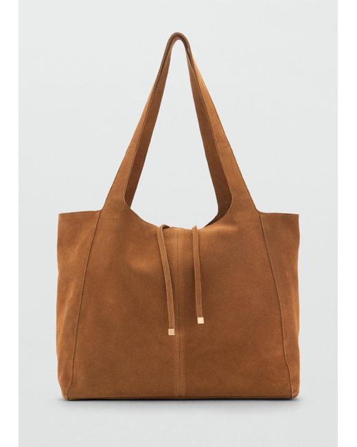 Mango Brown Suede Shopper Bag