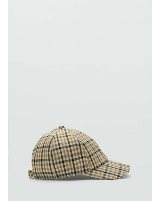 Mango Multicolor Cap With Check Visor for men