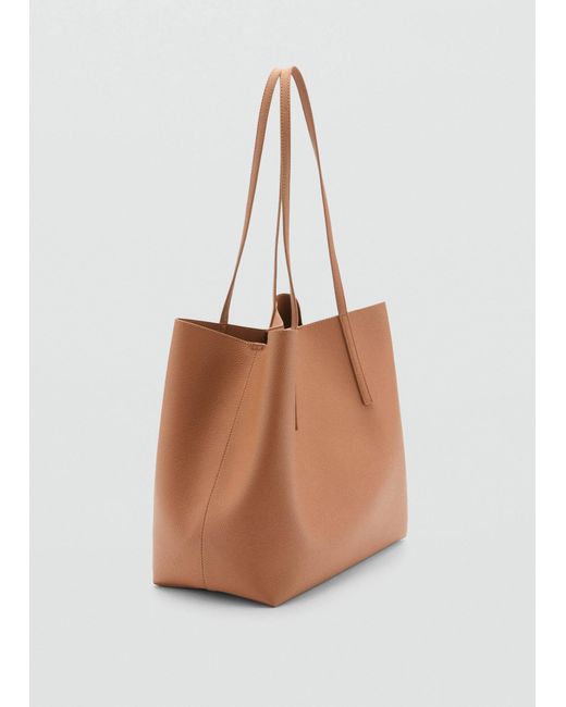 Mango Pebbled Effect Shopper Bag in White Lyst UK