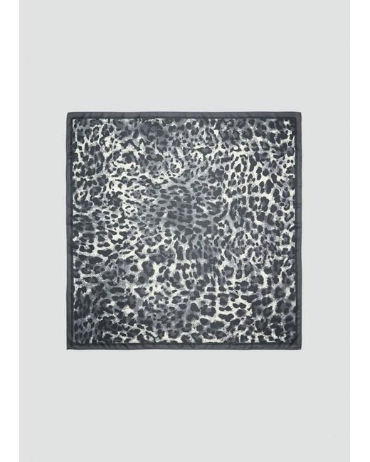 Mango Gray Leopard Print Square Scarf
