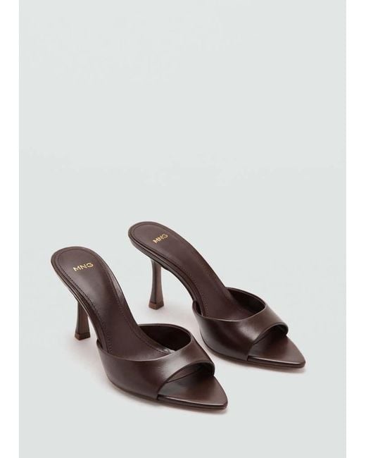 Mango Brown Pointed Heel Sandals